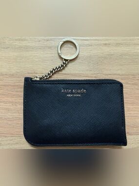 Kate Spade black zip card holder